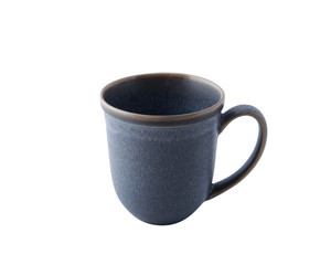 Pottery cup still life white background