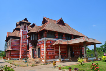 Fototapeta na wymiar Trivandrum (Thiruvananthapuram), state Kerala, India. History building in. Trivandrum city park (Thiruvananthapuram) 