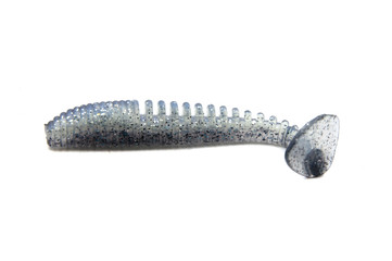 Fishing lure silicone twister isolated on white background.