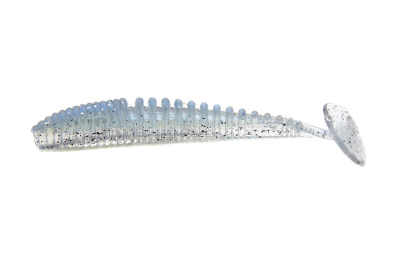 Fishing lure silicone twister isolated on white background.