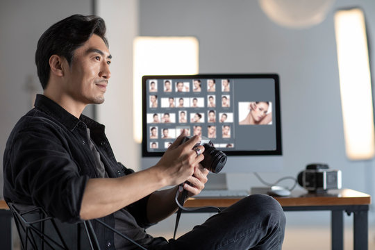 Photographer in studio