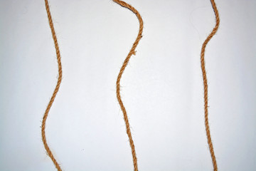 Minimalism on white background with rope