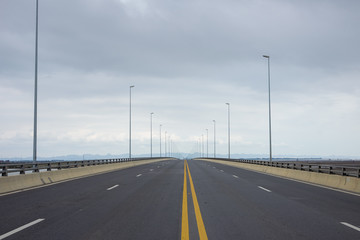 Fototapeta premium middle of empty road in Vietnam