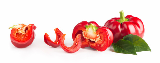 Sweet bell pepper isolated on white background