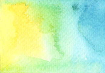 Yellow, Green and Blue mix background. abstract watercolor texture background.