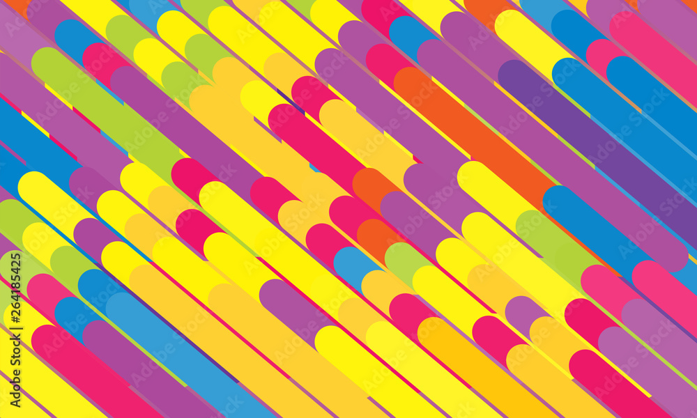 Poster abstract background consisting of thick rounded rectangles and circles