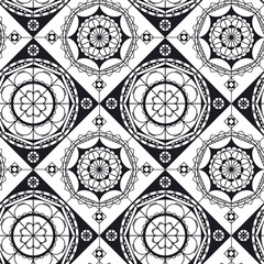 Spanish lace mosaic seamless pattern