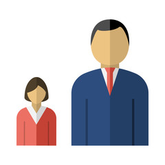 Man Boss With Subordinate Lady Icon