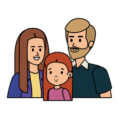 parents couple with daughter characters