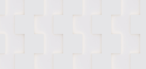 3D pattern made of white and beige geometric shapes, creative background or wallpaper surface made of light and shadow. Futuristic seamless decorative abstract texture design, simple graphic elements