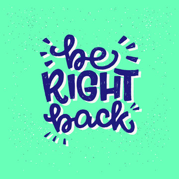 Abbreviation Brb Be Right Back Retro Stock Vector (Royalty Free) 1142251634