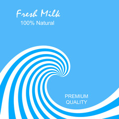 Fresh milk design packaging concept template abstract background with waves 