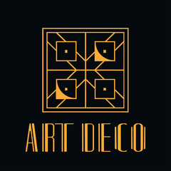 Beautiful emblem, badge for template logo in modern art deco style