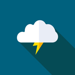 Storm Icon in trendy flat style isolated. Rainstorm symbol. Lightning cloud icon