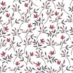 Floral seamless pattern. Vector illustration. Watercolor style