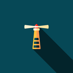 Lighthouse icon. Direction beam, guide, light house, lighthouse, navigate, sea navigation, signal icon
