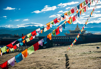 Jin Fan in front of the Tibetan Lama Temple in China