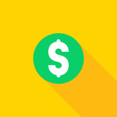Dollar coin vector icon, flat illustration - investment symbol