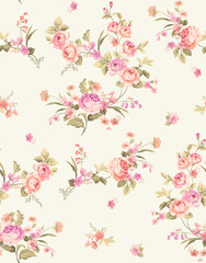 Floral pattern design, for fabric or wallpaper