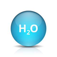 Water H2O drop button illustration