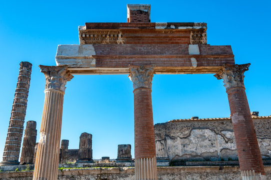 Pompeii, the best preserved archaeological site in the world, Italy. Square of the forum.