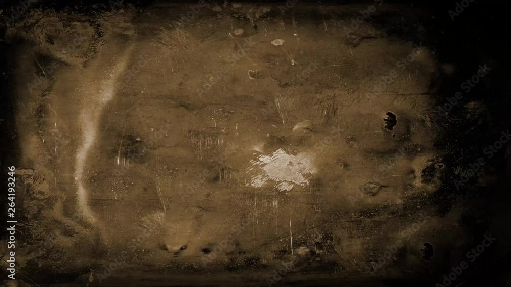 Poster vintage old photograph textured background loop/ 4k animation of a retro motion graphic with old dis