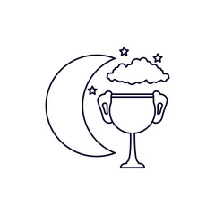 ramadan kareem card with moon and chalice