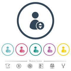 Move user account flat color icons in round outlines