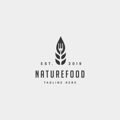 healthy food nature simple flat logo design vector illustration