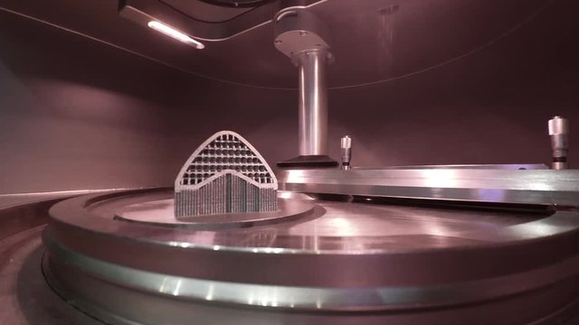 Object printed from metal powder on metal 3d printer, working chamber