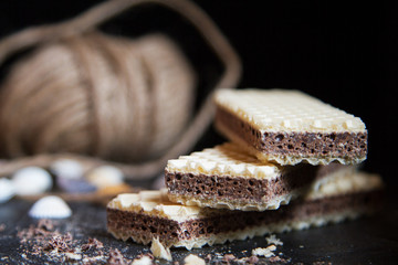 waffles with chocolate filling