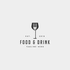 food and drink simple flat logo design vector illustration icon element