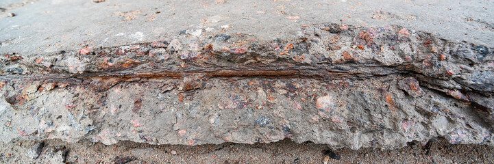 Ruined reinforced wall