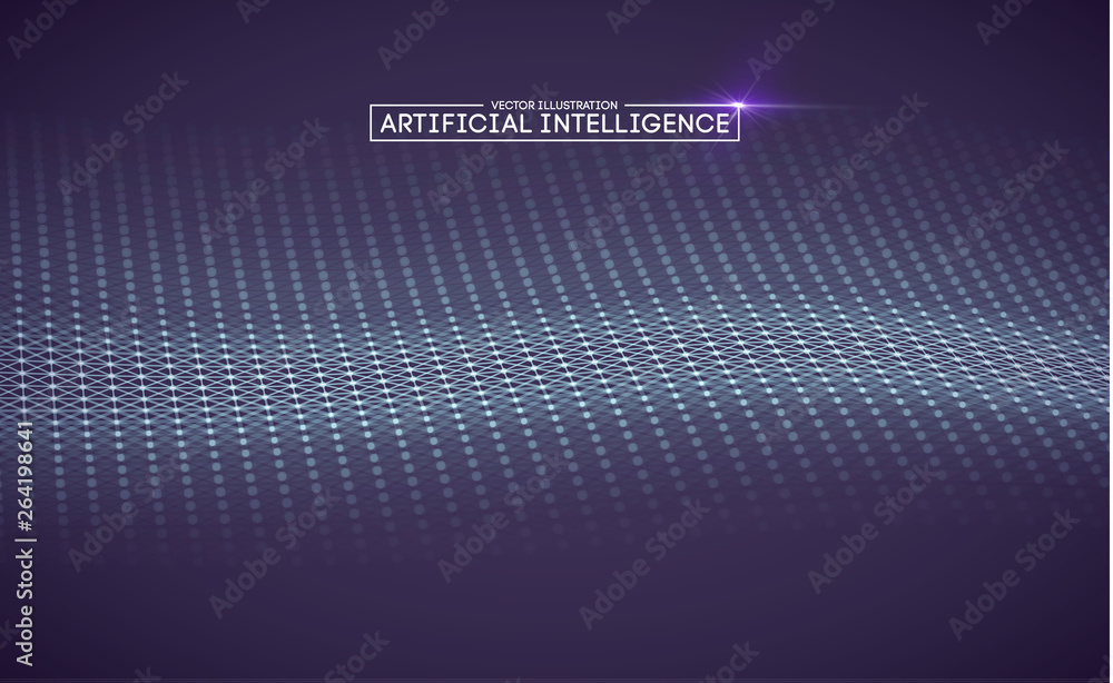 Poster artificial intelligence automation technology background. augmented reality vector design. vector ep