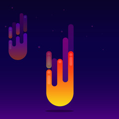 Modern design gradient comet in galaxy space vector background.