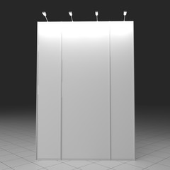 Simple Emply Booth. Mockup. 3D rendering template