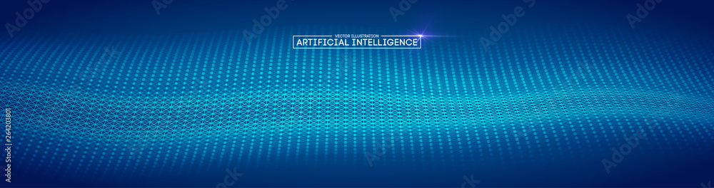 Poster artificial intelligence automation technology background. augmented reality vector design. vector ep