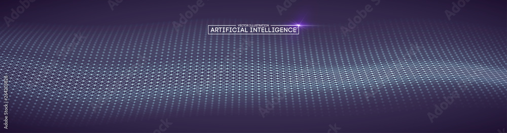 Poster artificial intelligence automation technology background. augmented reality vector design. vector ep