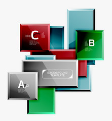 Geometrical design squares abstract banner, glossy shiny effects