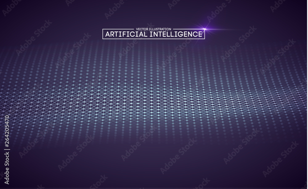 Poster artificial intelligence automation technology background. augmented reality vector design. vector ep