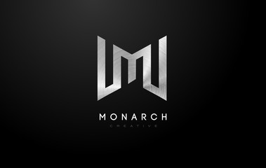 Silver M Logo. M Letter Icon Design Vector