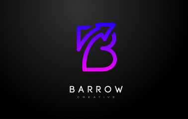Purple Magenta B Logo. B Letter Icon Design Vector