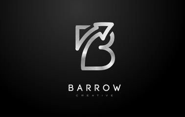 Silver Metal B Logo. B Letter Icon Design Vector