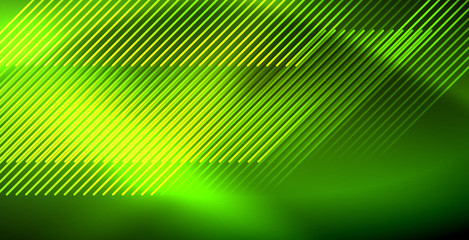 Neon glowing wave, magic energy and light motion background