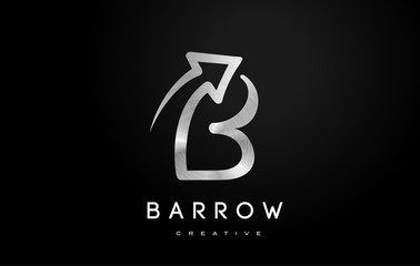 Silver B Logo. B Letter Icon Design Vector