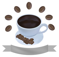 Coffee Cup with coffee bean vector design