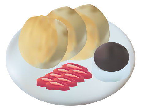 fluppy pancake with strawberry