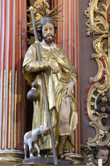 Obraz premium Saint-Roch. Eglise Saint-Nicolas de Véroce. / Saint Roch. Church of St. Nicholas of Veroce.