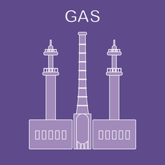 Gas processing plant. Industrial theme.