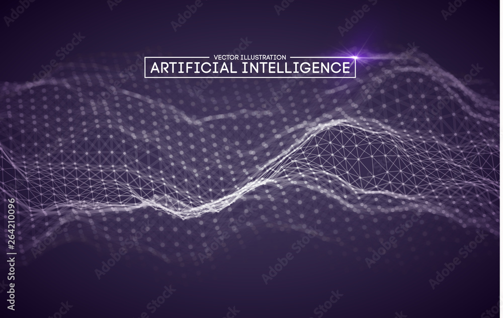 Poster artificial intelligence automation technology background. augmented reality vector design. vector ep